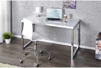 Bureau design 120x60 cm en bois teinté blanc