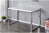 Bureau design 120x60 cm en bois teinté blanc