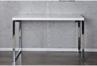 Bureau design 120x60 cm en bois teinté blanc