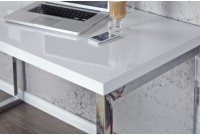 Bureau design 120x60 cm en bois teinté blanc