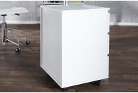 Caisson moderne à haute brillance laqué en blanc à 3 tiroirs