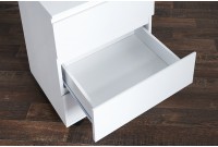 Caisson moderne à haute brillance laqué en blanc à 3 tiroirs