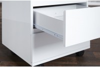 Caisson moderne à haute brillance laqué en blanc à 3 tiroirs