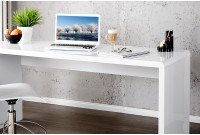 Bureau design 120x75 cm en bois teinté blanc laqué