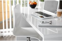Bureau design 120x75 cm en bois teinté blanc laqué