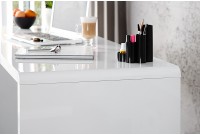 Bureau design 120x75 cm en bois teinté blanc laqué