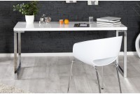 Bureau de design 160x75 cm en bois coloris blanc laqué