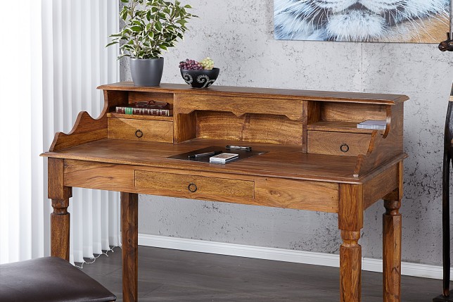 Bureau design de 115cm en bois massif naturel