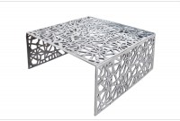 Table basse 75 cm en aluminium coloris argenté
