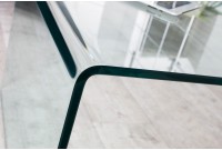 Table basse 110 cm design en verre trempé coloris transparent