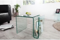 Table basse 50 cm design en verre trempé coloris transparent