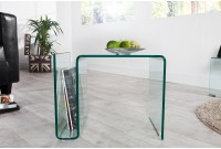 Table basse 50 cm design en verre trempé coloris transparent