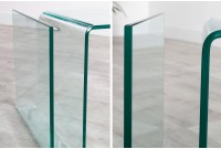 Table basse 50 cm design en verre trempé coloris transparent