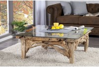 Table Basse Bois Flotté Rectangulaire 100cm - Pièce Unique Artisanale