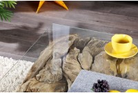 Table Basse Bois Flotté Rectangulaire 100cm - Pièce Unique Artisanale