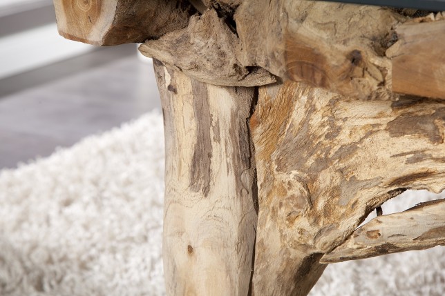 Table Basse Bois Flotté Rectangulaire 100cm - Pièce Unique Artisanale