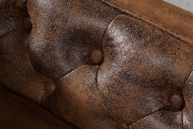 Méridienne Chesterfield Marron - Chaise Longue Capitonnée Style Antique