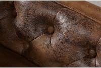 Méridienne Chesterfield Marron - Chaise Longue Capitonnée Style Antique