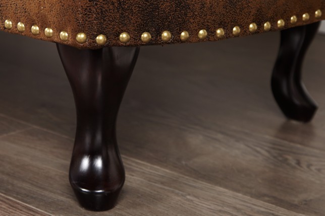 Méridienne Chesterfield Marron - Chaise Longue Capitonnée Style Antique