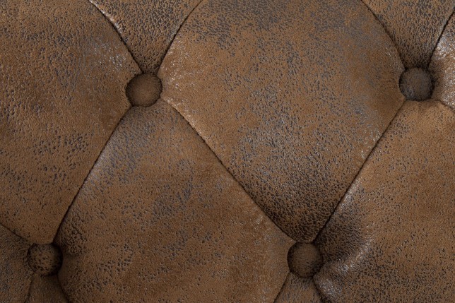 Canapé 2 places design chesterfield capitonné en simili cuir marron