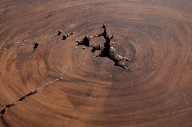 Table d'appoint 30 cm design naturel en bois massif