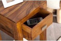 Table de chevet avec rangement et tiroir en bois massif