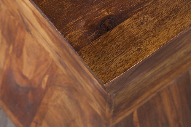 Table d'appoint en bois massif design pyramide