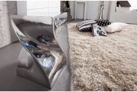 Tabouret design en aluminium argenté 45cm