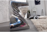 Tabouret design en aluminium argenté 45cm