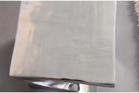 Tabouret design en aluminium argenté 45cm