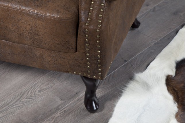Fauteuil design chesterfield coloris marron