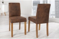 Chaise Gênes café clair Look Vintage piètement en bois