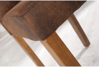 Chaise Gênes café clair Look Vintage piètement en bois