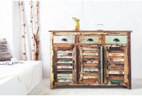 Bahut design industriel en bois massif recyclé