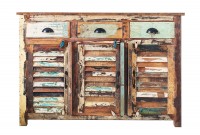 Bahut design industriel en bois massif recyclé