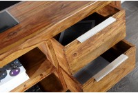 Meuble TV 135 cm en bois massif avec rangement