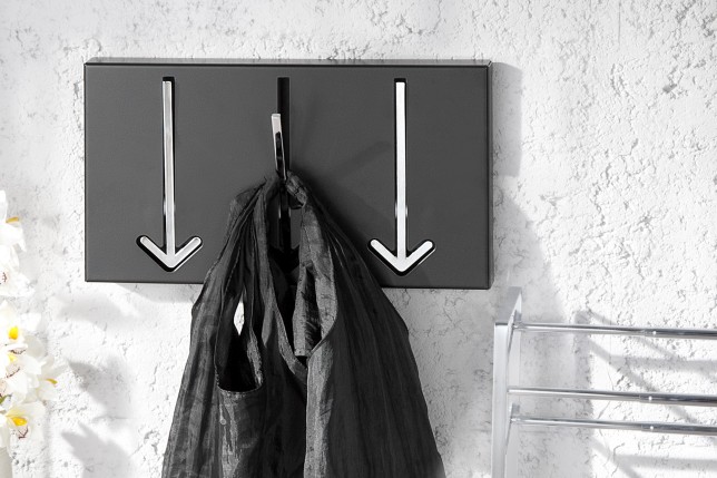 Porte-manteau avec 3 crochets flèches chromé