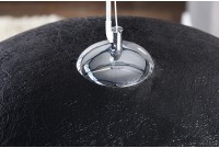 Lampe suspendue 70 cm design GLOW en fibre de verre coloris noir et or
