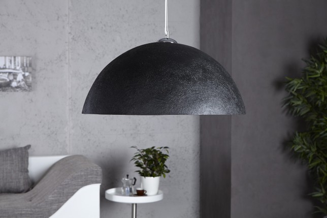 Lampe suspendue 50 cm design GLOW en fibre de verre coloris noir et or