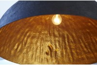 Lampe suspendue 50 cm design GLOW en fibre de verre coloris noir et or