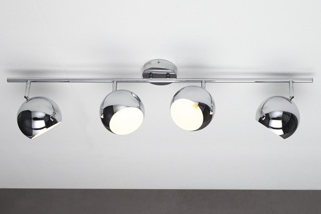 Lampe suspendue design "BUBBLE" en métal chromé