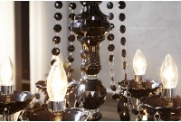 Lustre noir avec 15 bougies