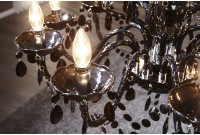 Lustre noir avec 15 bougies