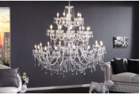 Lustre suspendu classique à 30 bougies coloris transparent