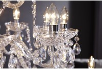 Lustre suspendu classique à 30 bougies coloris transparent