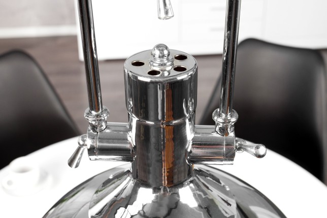 Lampe suspendue 45 cm design industriel en métal chromé
