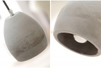 Ensemble de 3 lampes ovales suspendues en béton coloris gris