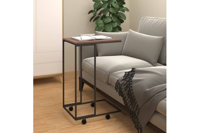 Table d'appoint avec roues Noir 40x30x63,5 cm 