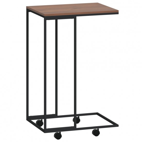Table d'appoint avec roues Noir 40x30x63,5 cm 