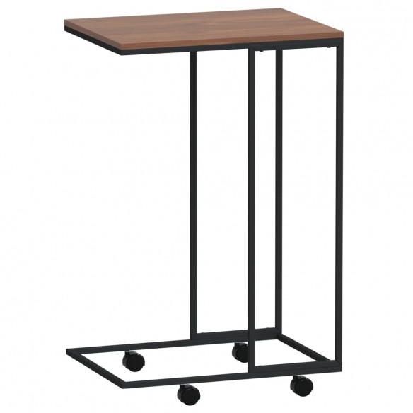 Table d'appoint avec roues Noir 40x30x63,5 cm 